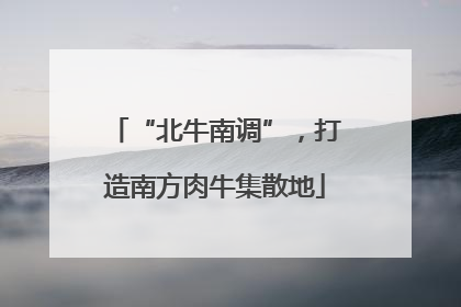 “北牛南调”，打造南方肉牛集散地