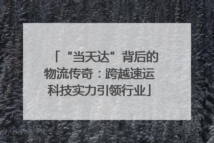 “当天达”背后的物流传奇：跨越速运科技实力引领行业