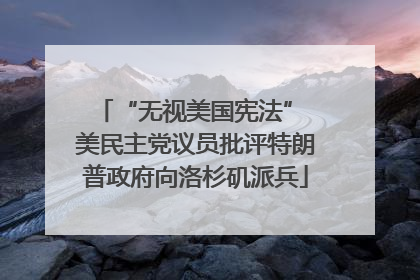 “无视美国宪法” 美民主党议员批评特朗普政府向洛杉矶派兵