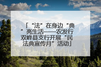 “法”在身边“典”亮生活——农发行双峰县支行开展“民法典宣传月”活动
