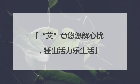 “艾”意悠悠解心忧，锤出活力乐生活