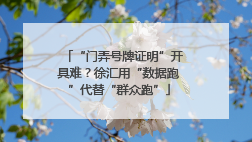 “门弄号牌证明”开具难？徐汇用“数据跑”代替“群众跑”
