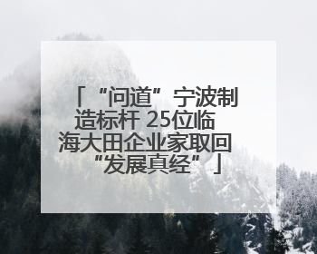 “问道”宁波制造标杆 25位临海大田企业家取回“发展真经”