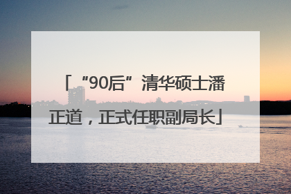 “90后”清华硕士潘正道，正式任职副局长
