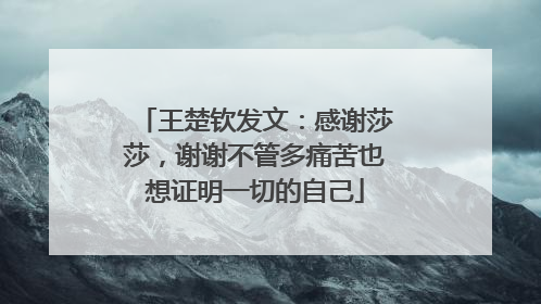 王楚钦发文：感谢莎莎，谢谢不管多痛苦也想证明一切的自己