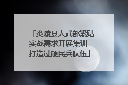 炎陵县人武部紧贴实战需求开展集训 打造过硬民兵队伍