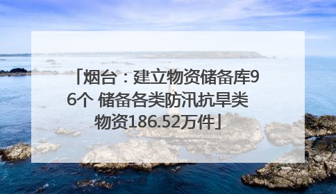 烟台：建立物资储备库96个 储备各类防汛抗旱类物资186.52万件