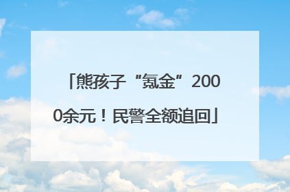 熊孩子“氪金”2000余元！民警全额追回
