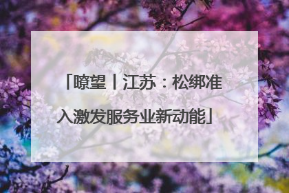 瞭望丨江苏：松绑准入激发服务业新动能