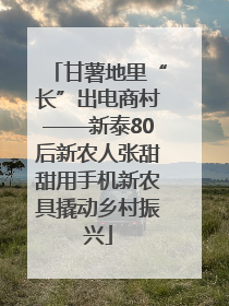 甘薯地里“长”出电商村——新泰80后新农人张甜甜用手机新农具撬动乡村振兴