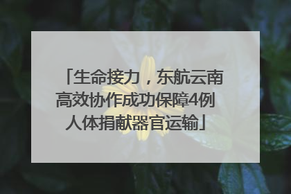 生命接力，东航云南高效协作成功保障4例人体捐献器官运输