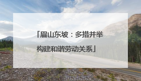 眉山东坡：多措并举构建和谐劳动关系