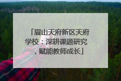 眉山天府新区天府学校：深耕课题研究，赋能教师成长