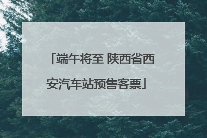 端午将至 陕西省西安汽车站预售客票