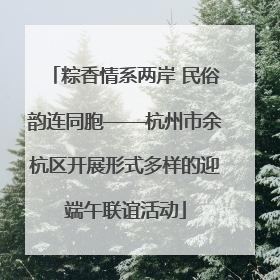 粽香情系两岸 民俗韵连同胞——杭州市余杭区开展形式多样的迎端午联谊活动