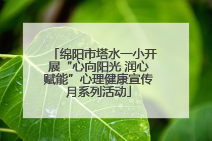绵阳市塔水一小开展“心向阳光 润心赋能”心理健康宣传月系列活动