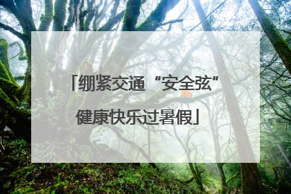 绷紧交通“安全弦” 健康快乐过暑假
