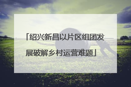 绍兴新昌以片区组团发展破解乡村运营难题