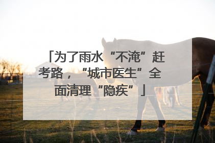 为了雨水“不淹”赶考路，“城市医生”全面清理“隐疾”