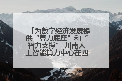 为数字经济发展提供“算力底座”和“智力支撑” 川南人工智能算力中心在四川泸州启动
