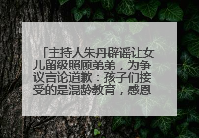 主持人朱丹辟谣让女儿留级照顾弟弟，为争议言论道歉：孩子们接受的是混龄教育，感恩每一条批评