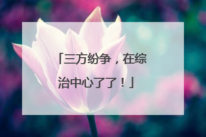 三方纷争，在综治中心了了！