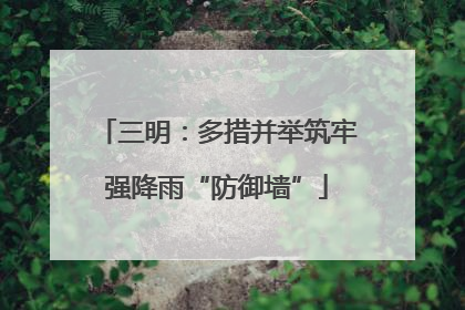 三明：多措并举筑牢强降雨“防御墙”
