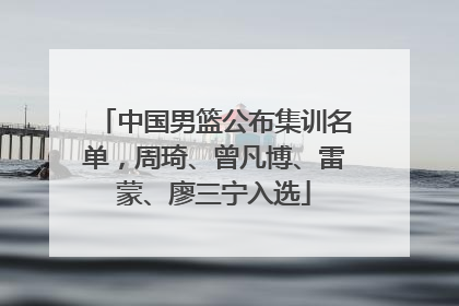 中国男篮公布集训名单，周琦、曾凡博、雷蒙、廖三宁入选