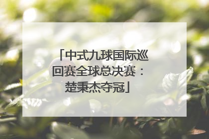 中式九球国际巡回赛全球总决赛：楚秉杰夺冠