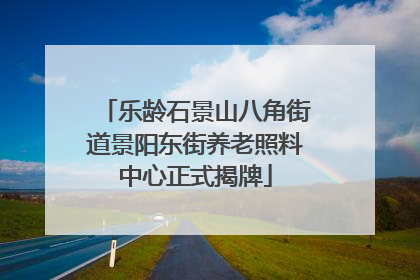 乐龄石景山八角街道景阳东街养老照料中心正式揭牌