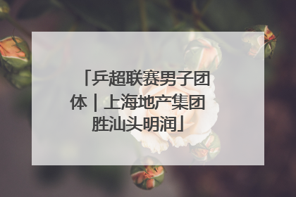 乒超联赛男子团体｜上海地产集团胜汕头明润
