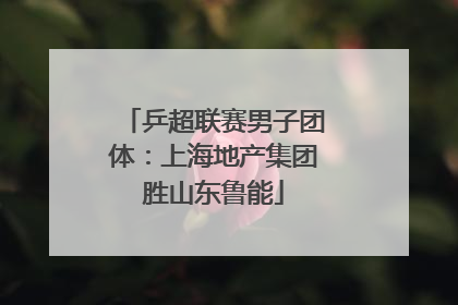 乒超联赛男子团体：上海地产集团胜山东鲁能