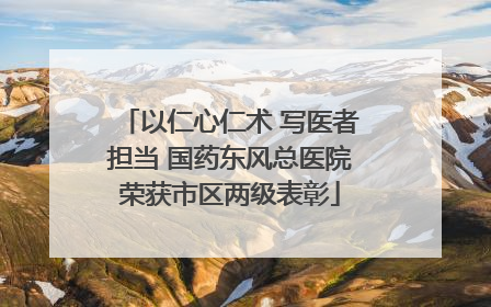 以仁心仁术 写医者担当 国药东风总医院荣获市区两级表彰