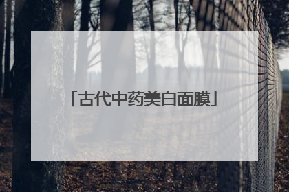 古代中药美白面膜