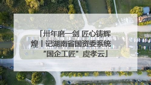 卅年磨一剑 匠心铸辉煌丨记湖南省国资委系统“国企工匠”虞孝云