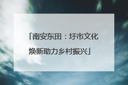 南安东田：圩市文化焕新助力乡村振兴