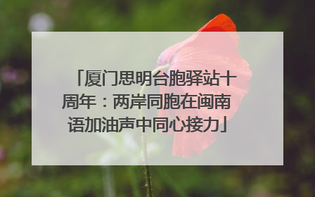 厦门思明台胞驿站十周年：两岸同胞在闽南语加油声中同心接力