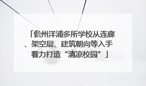 儋州洋浦多所学校从连廊、架空层、建筑朝向等入手 着力打造“清凉校园”