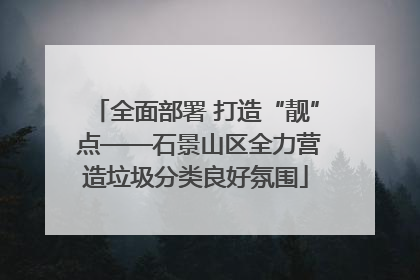 全面部署 打造“靓” 点——石景山区全力营造垃圾分类良好氛围