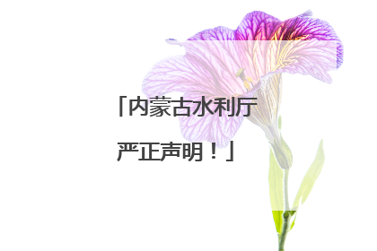 内蒙古水利厅严正声明！