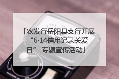 农发行岳阳县支行开展“6·14信用记录关爱日” 专题宣传活动