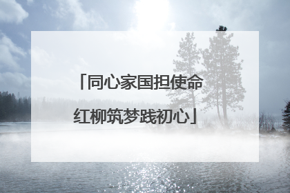 同心家国担使命 红柳筑梦践初心