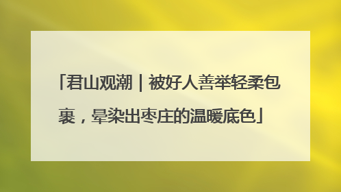 君山观潮｜被好人善举轻柔包裹，晕染出枣庄的温暖底色