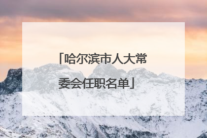 哈尔滨市人大常委会任职名单