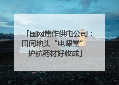 国网焦作供电公司：田间地头“电课堂” 护航药材好收成