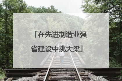 在先进制造业强省建设中挑大梁