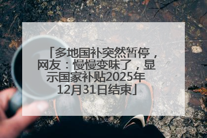 多地国补突然暂停，网友：慢慢变味了，显示国家补贴2025年12月31日结束