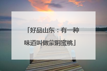 好品山东：有一种味道叫做蒙阴蜜桃