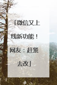 微信又上线新功能！网友：赶紧去改