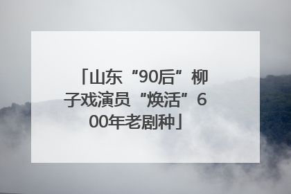 山东“90后”柳子戏演员“焕活”600年老剧种